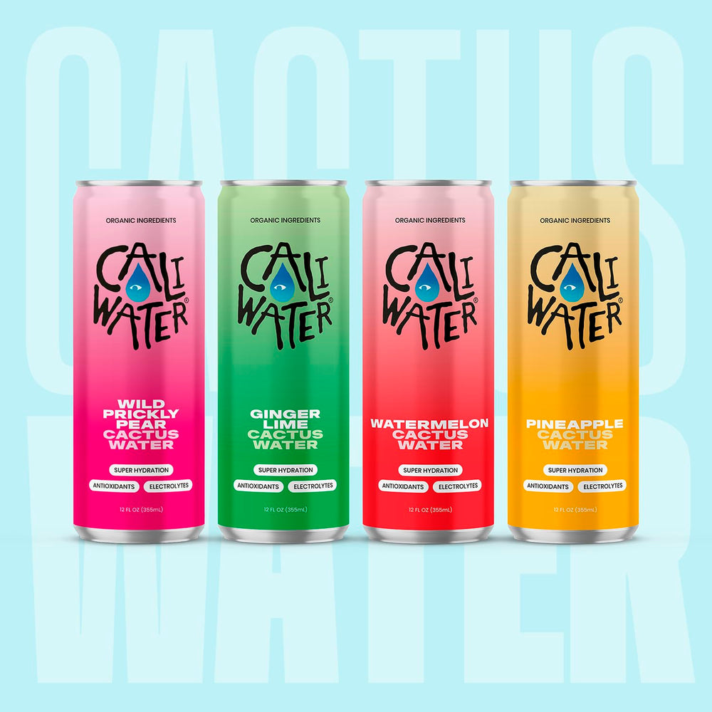 Caliwater natural electrolytes icon with bottle and droplets, hydration balance concept