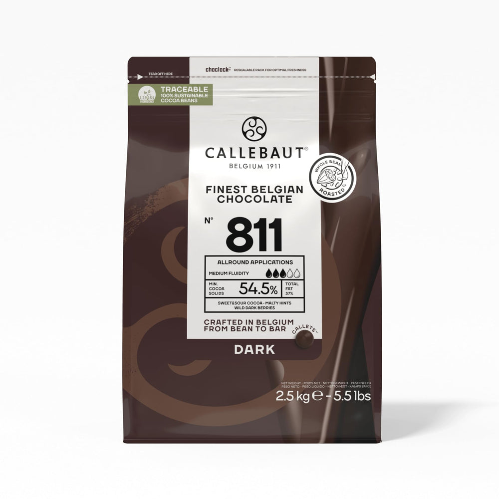 Callebaut Recipe No. 811 dark chocolate block for professional desserts