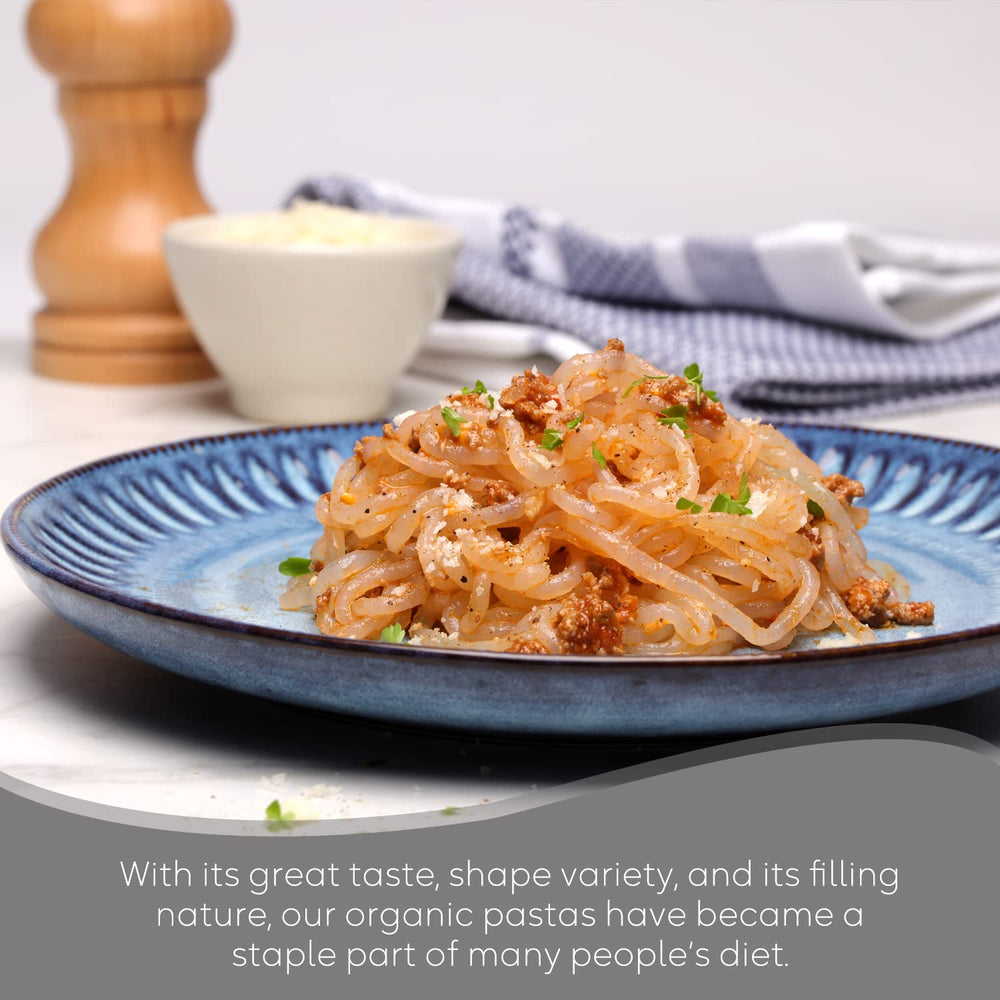 Caloless Konjac Fettuccine Pack ideal for soaking up rich sauces.