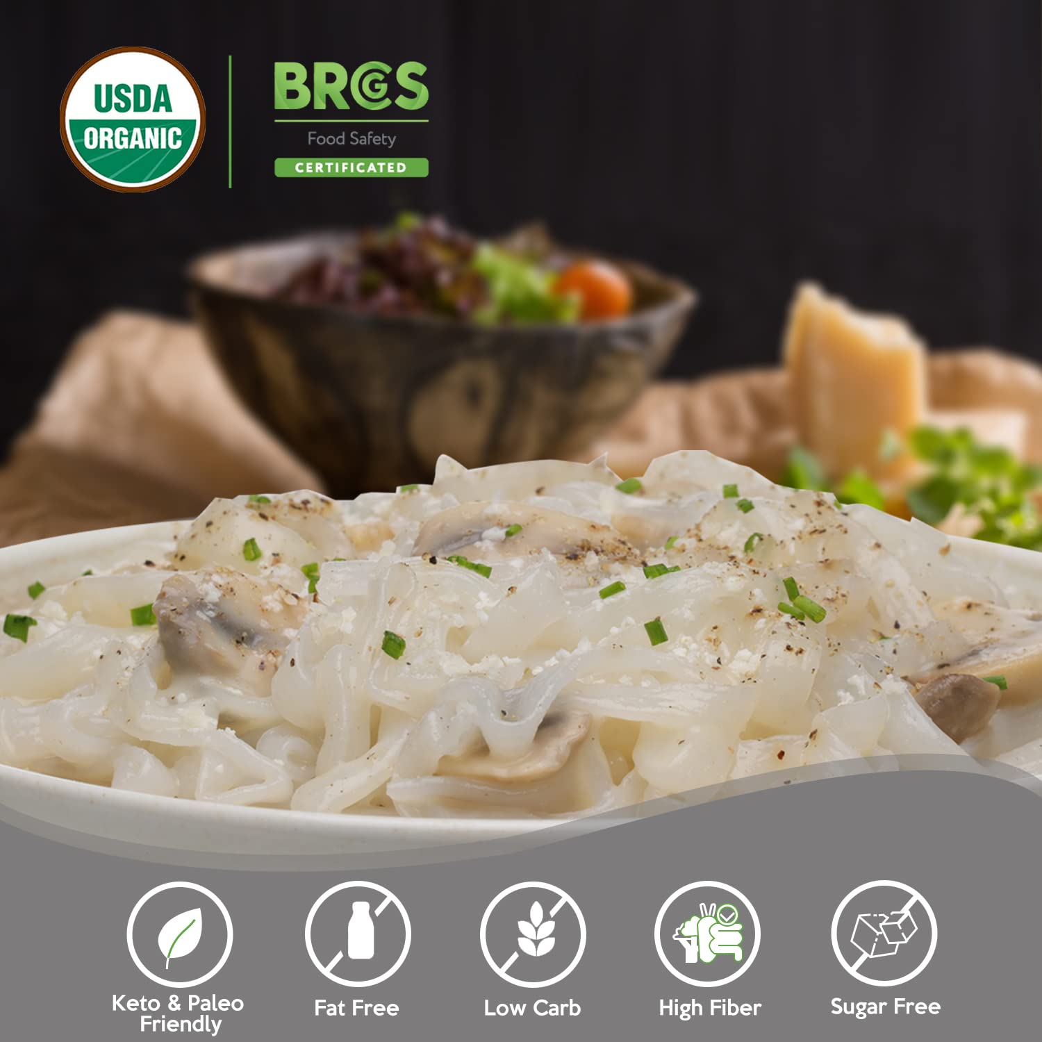 Caloless Konjac Spaghetti with sauce ready in minutes for easy dinners.