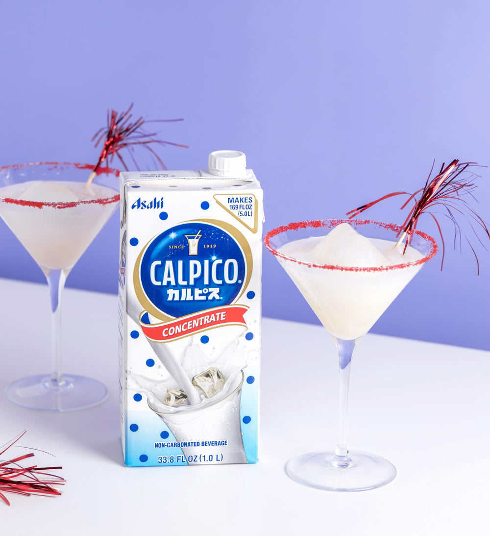 CALPICO concentrate bottle beside packaging label, ideal for quick mixing