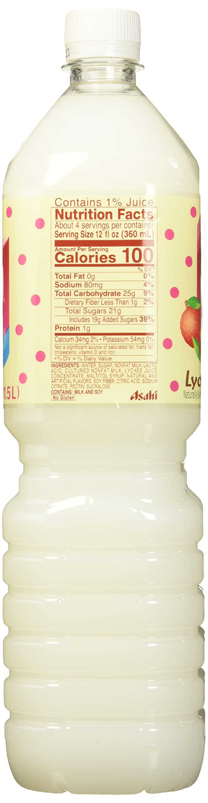 CALPICO Lychee pour with chilled cup emphasizes refreshing, non-carbonated enjoyment.