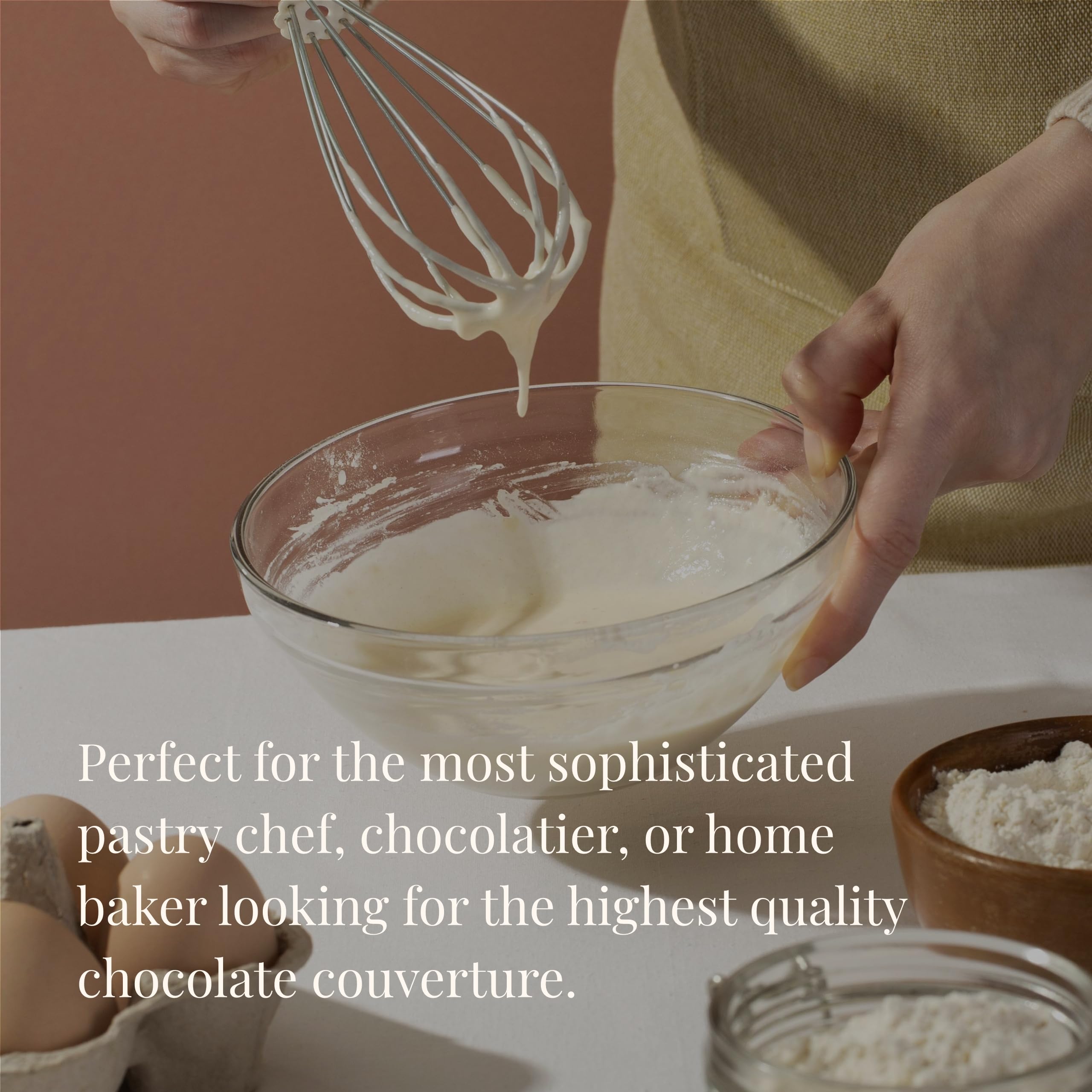 Cambie 28% white chocolate couverture perfect for mousse and dessert applications.