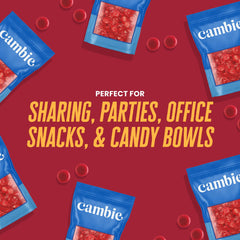 Cambie cinnamon candy hard candy closeup shows glossy, fiery treats.