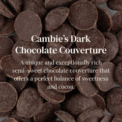 Cambie dark chocolate couverture 54-5 mousse-assembly, balances richness with light, stable ganache.
