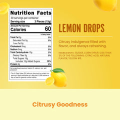 Cambie Lemon Drops bag front view showing bright citrus packaging