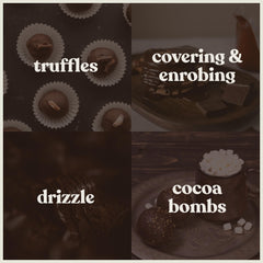 Cambie Merckens dark melts create glossy shells for cocoa bombs.