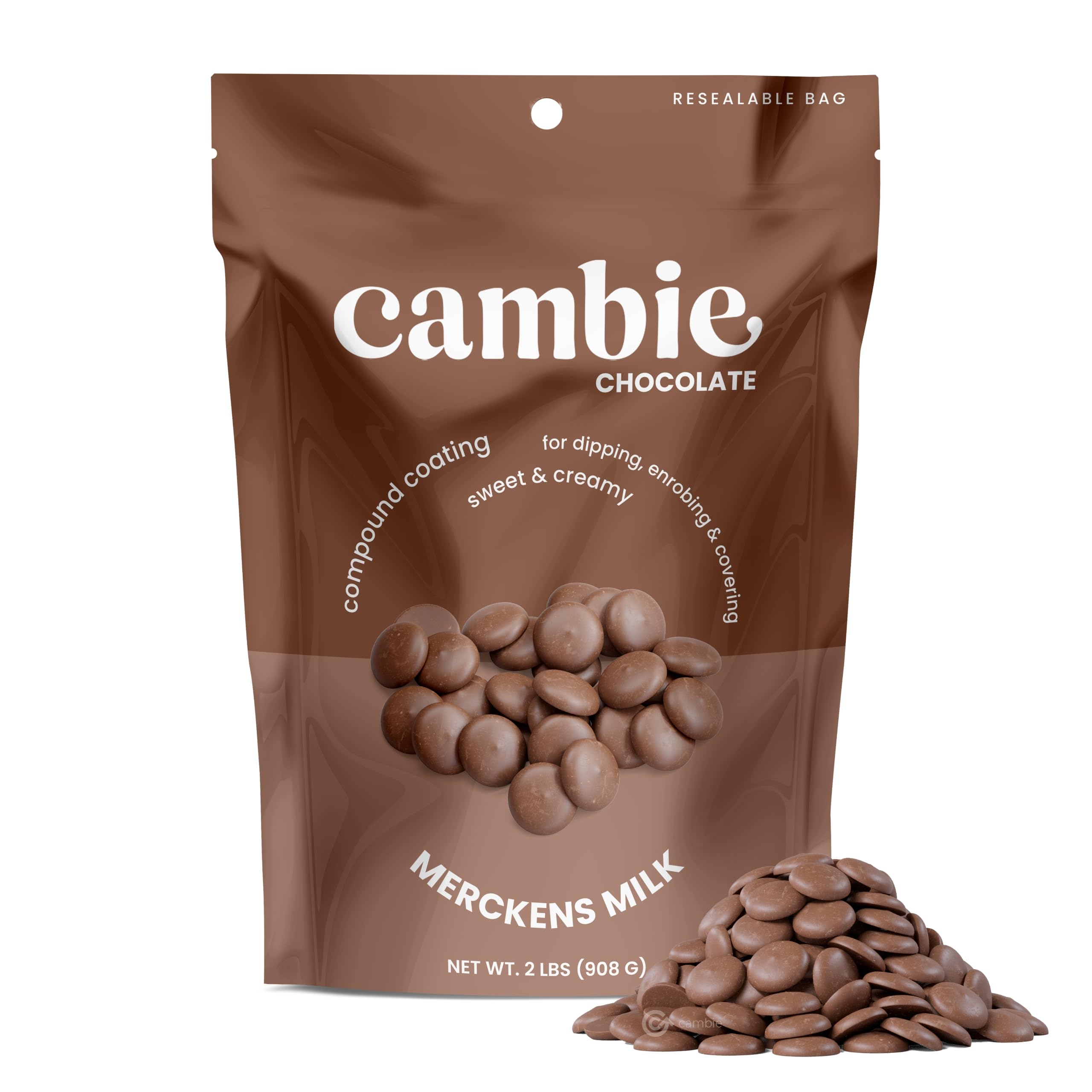 Cambie Merckens milk melts in a bowl showing smooth melting for dipping and coating