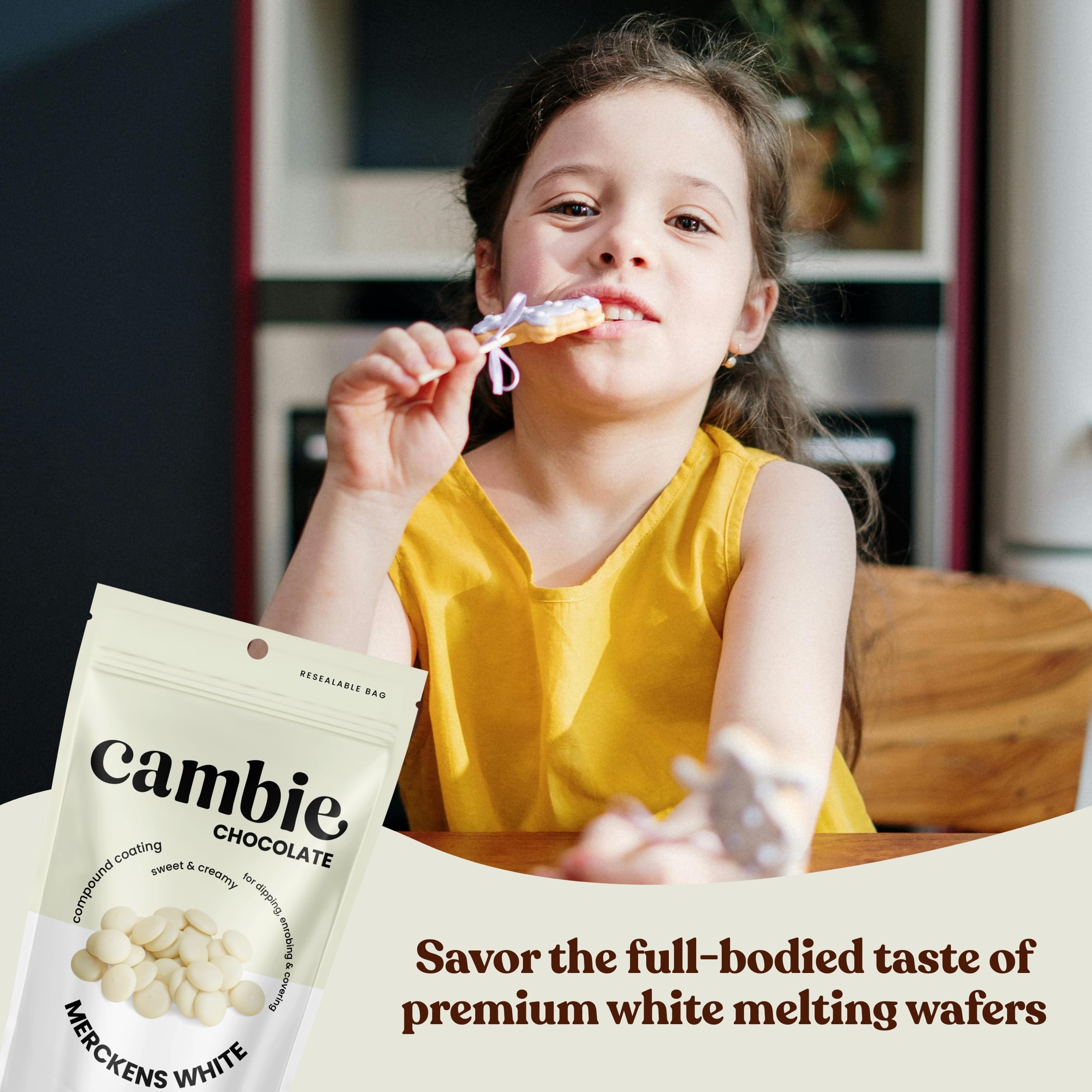 Dubai chocolate bar preparation using Cambie Merckens white melting chocolate