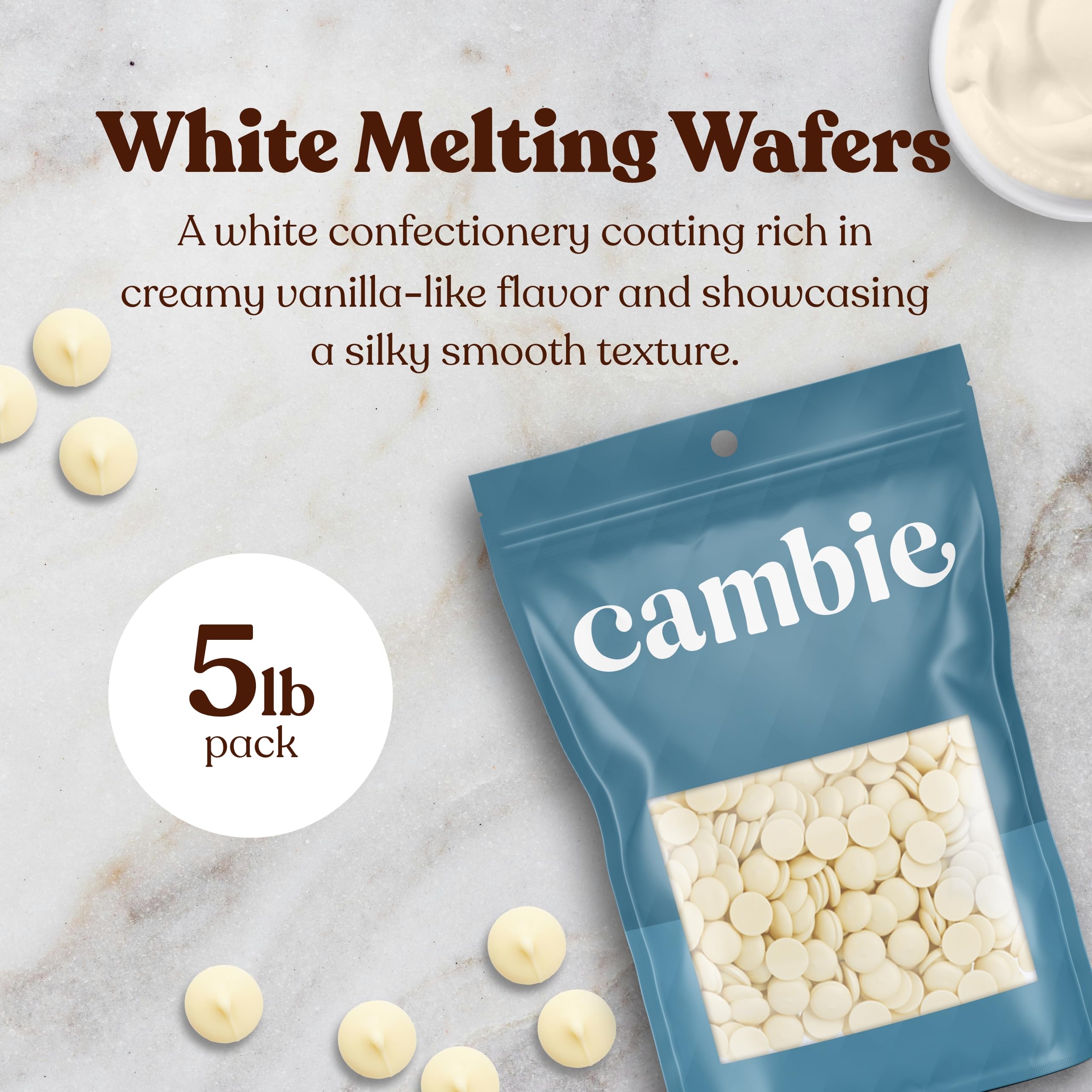 Cambie Merckens white melting chocolate melts smoothly in double boiler