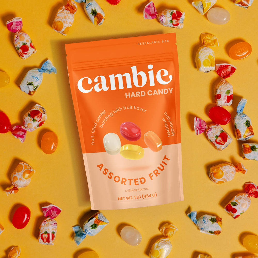 Cambie soft-center fruit candy inside for a fruity surprise