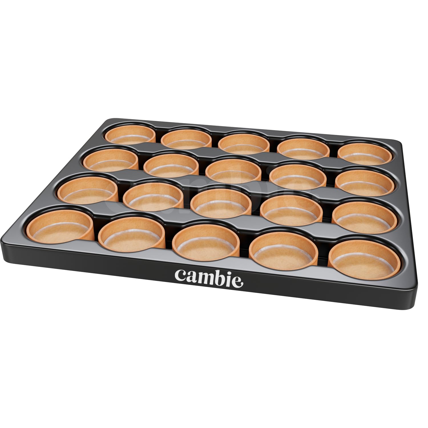 Cambie white chocolate-coated tart shells help maintain structure as you fill with ganache