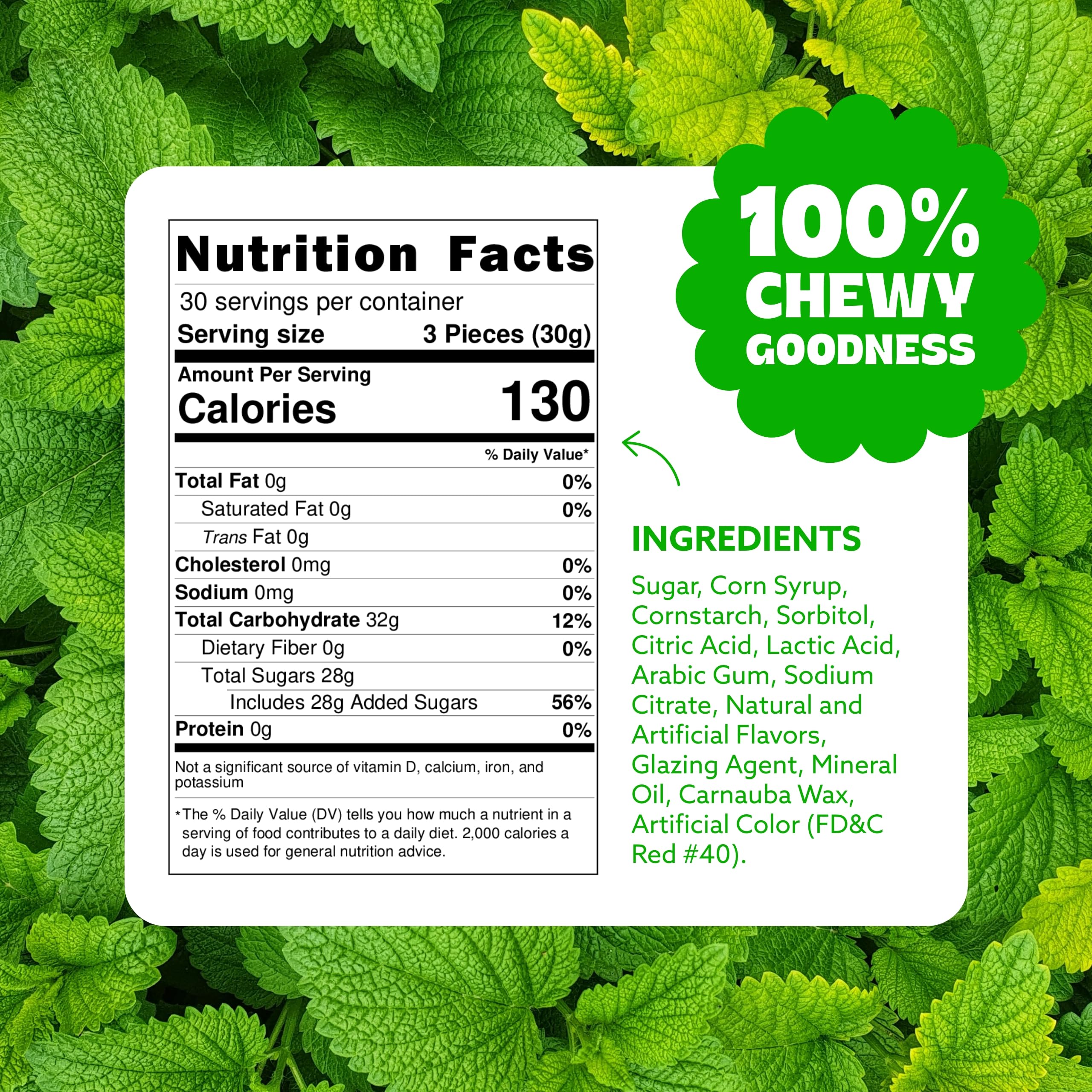 Cambie spearmint leaves candy soft chewy texture shown for easy snacking