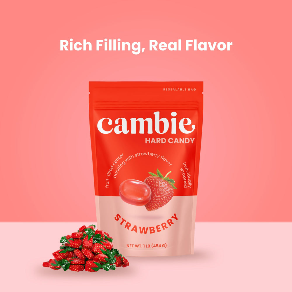 Cambie strawberry candy bulk packaging supports events and retail displays