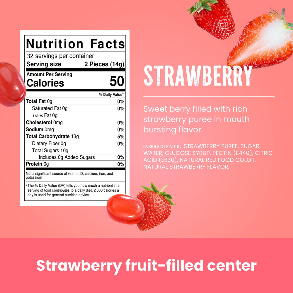 Cambie strawberry hard candy bulk bag with resealable packaging for freshness