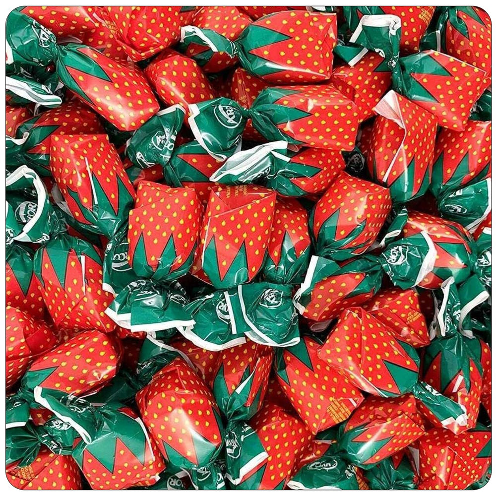 Cambie strawberry hard candy, individually wrapped for on-the-go snacking.