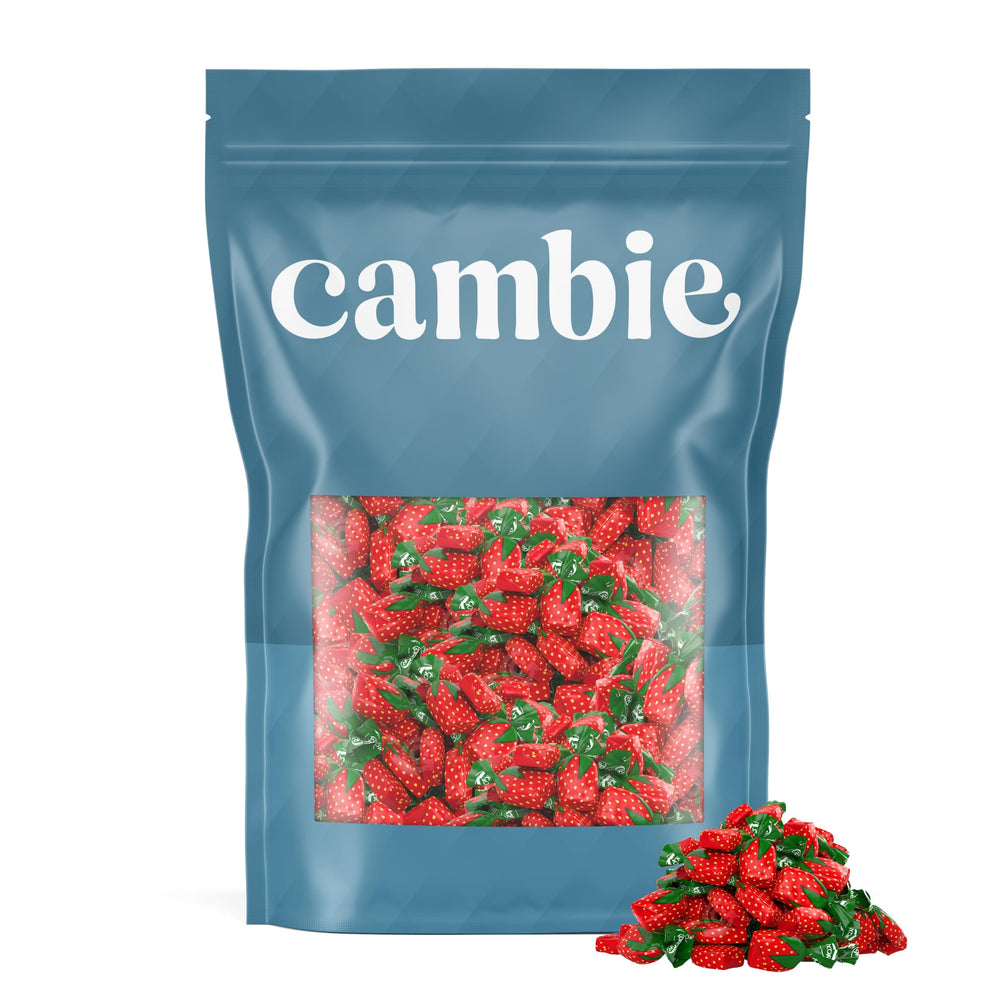 Cambie strawberry hard candy delivers retro charm and a satisfying crunch.