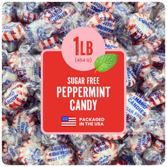Cambie sugar-free peppermint hard candy, individually wrapped for on-the-go breath freshening.