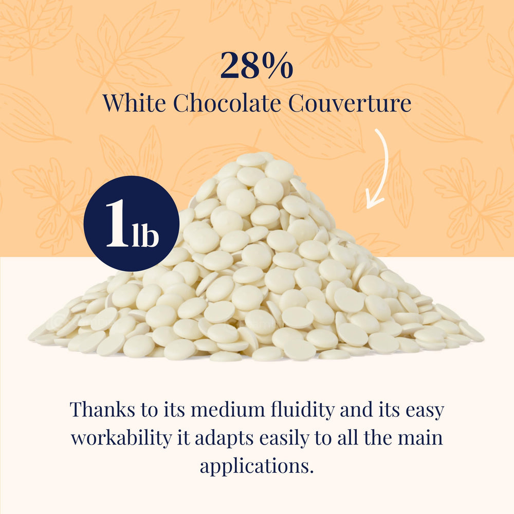 Cambie white chocolate chips ready-to-use for professional pastries and home bakers.