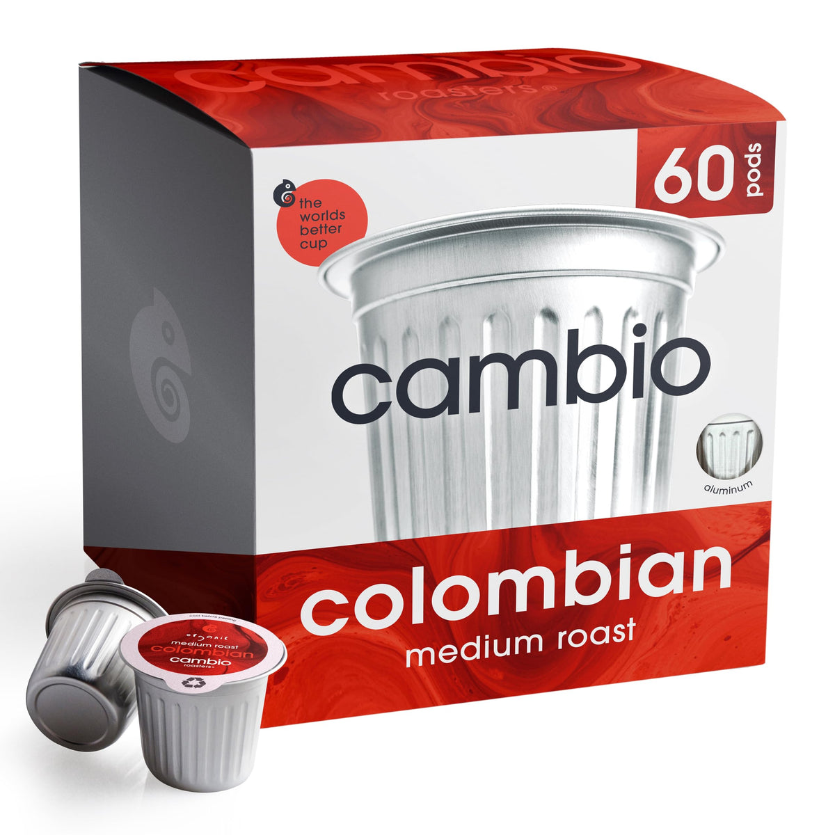 Cambio Roasters Colombian medium roast pods 60ct pack for a smooth morning brew.