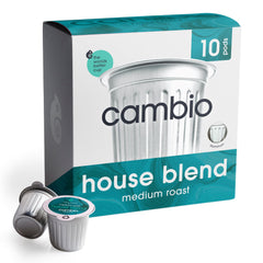 Cambio Roasters House Blend pods displayed in packaging for a balanced daily cup.