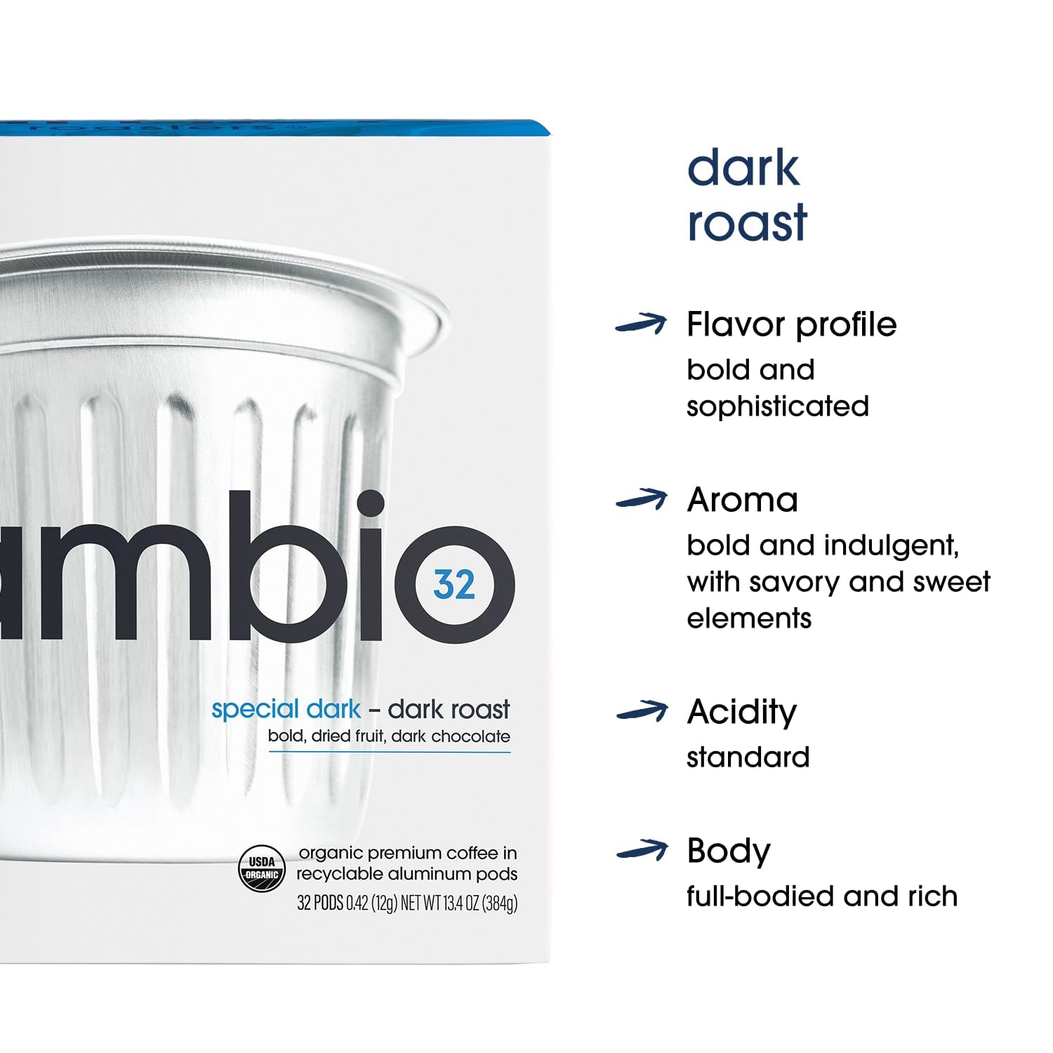 Keurig compatibility of Cambio Roasters Special Dark Pods enables quick mornings.