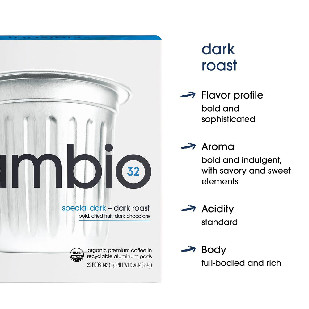 Keurig compatibility of Cambio Roasters Special Dark Pods enables quick mornings.