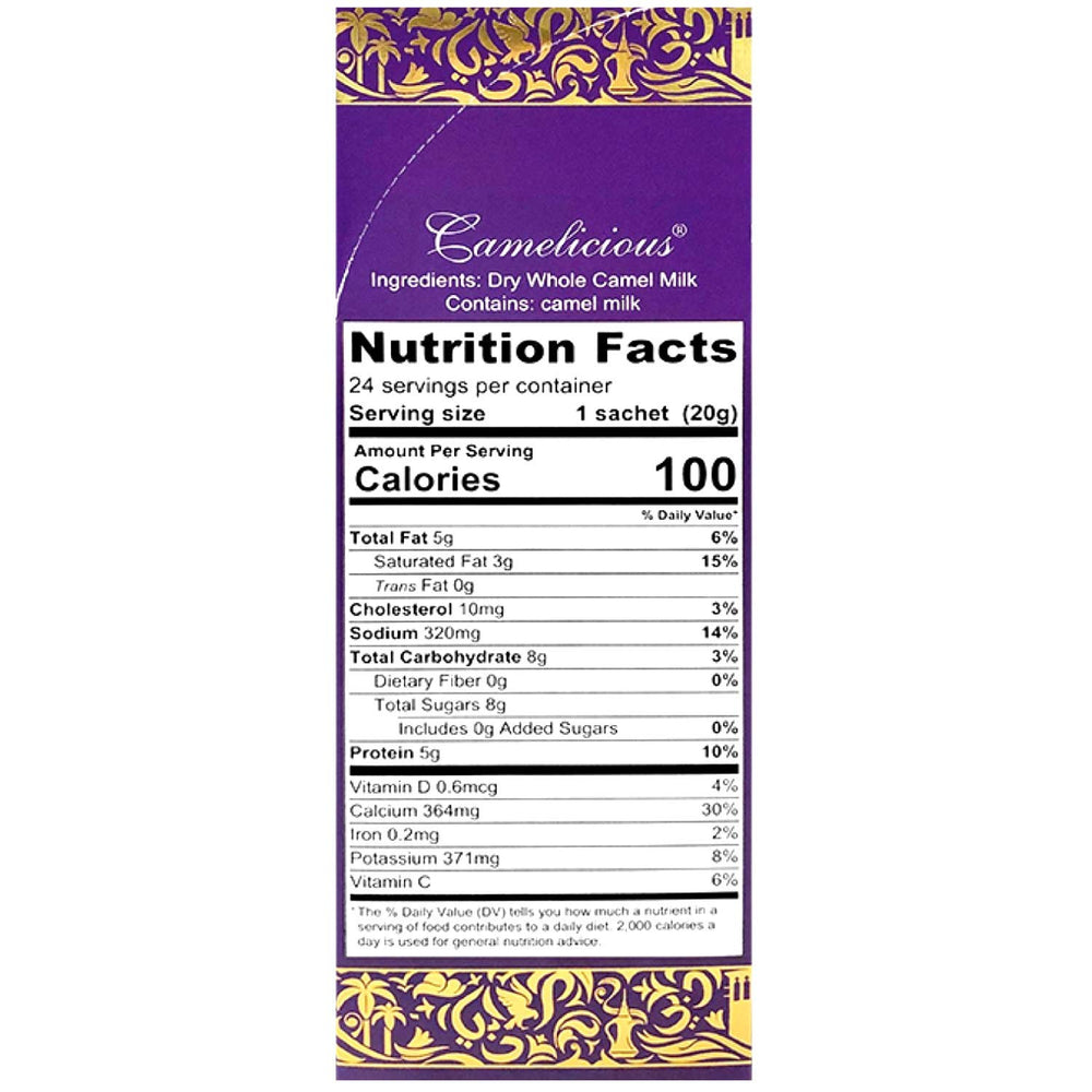 Camelicious front of box emphasizes brand trust and packaging details.