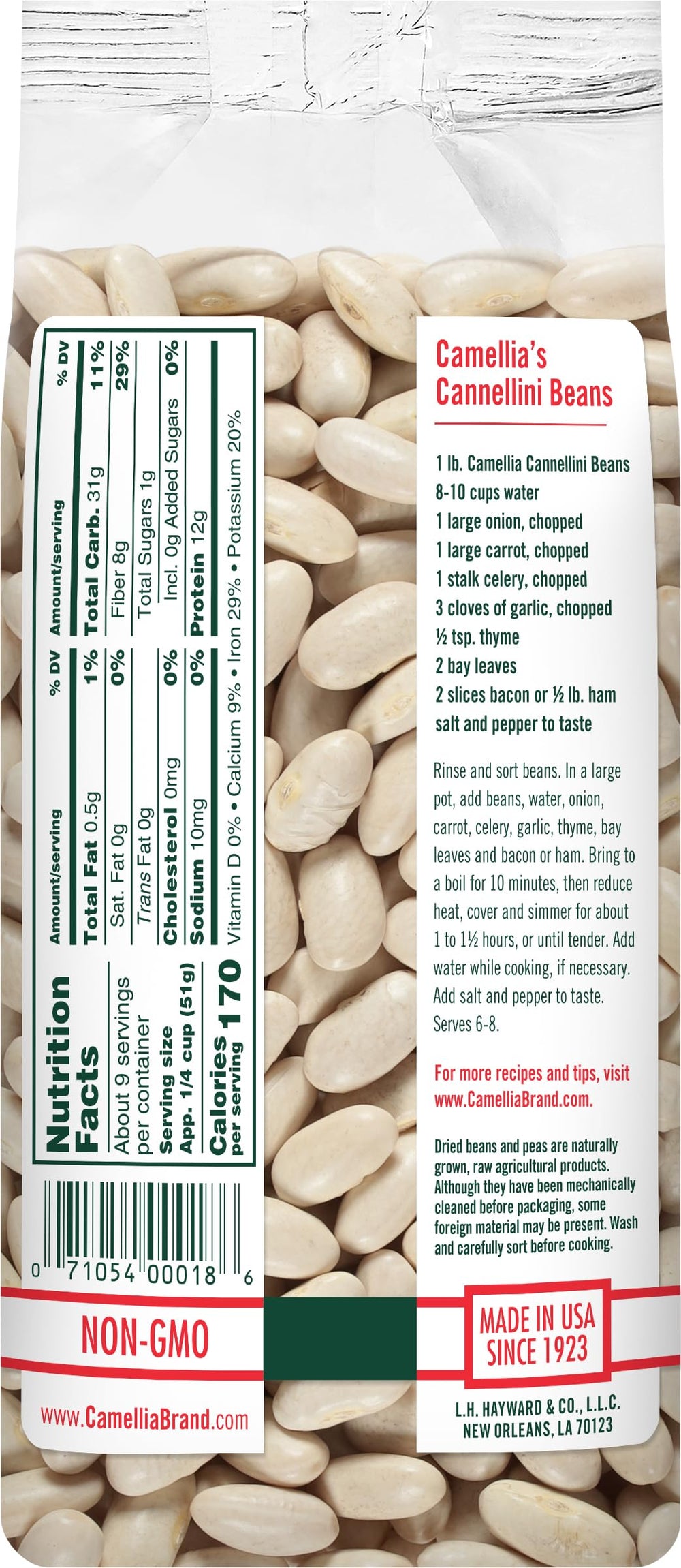 Camellia Brand Cannellini beans cooked into a creamy bowl for meals.