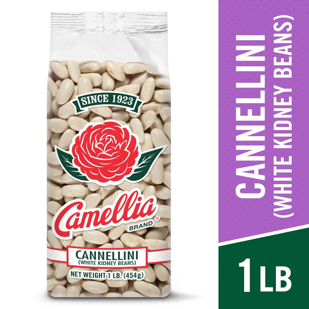 Camellia Brand Cannellini beans in hearty minestrone soup.