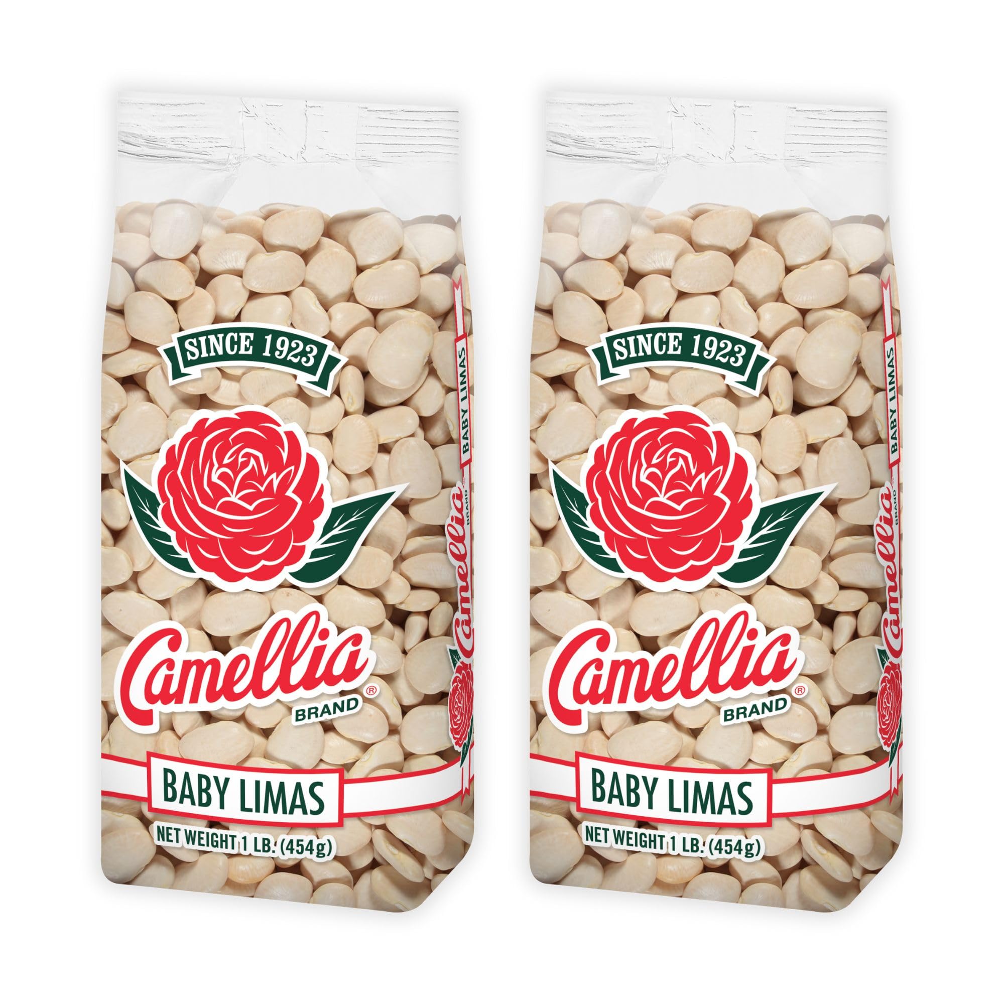 Camellia Brand dried baby Lima beans in pack for versatile Southern recipes.