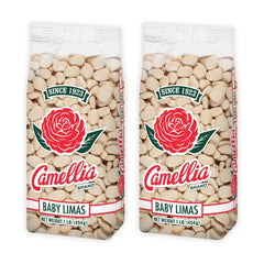 Camellia Brand dried baby Lima beans in pack for versatile Southern recipes.