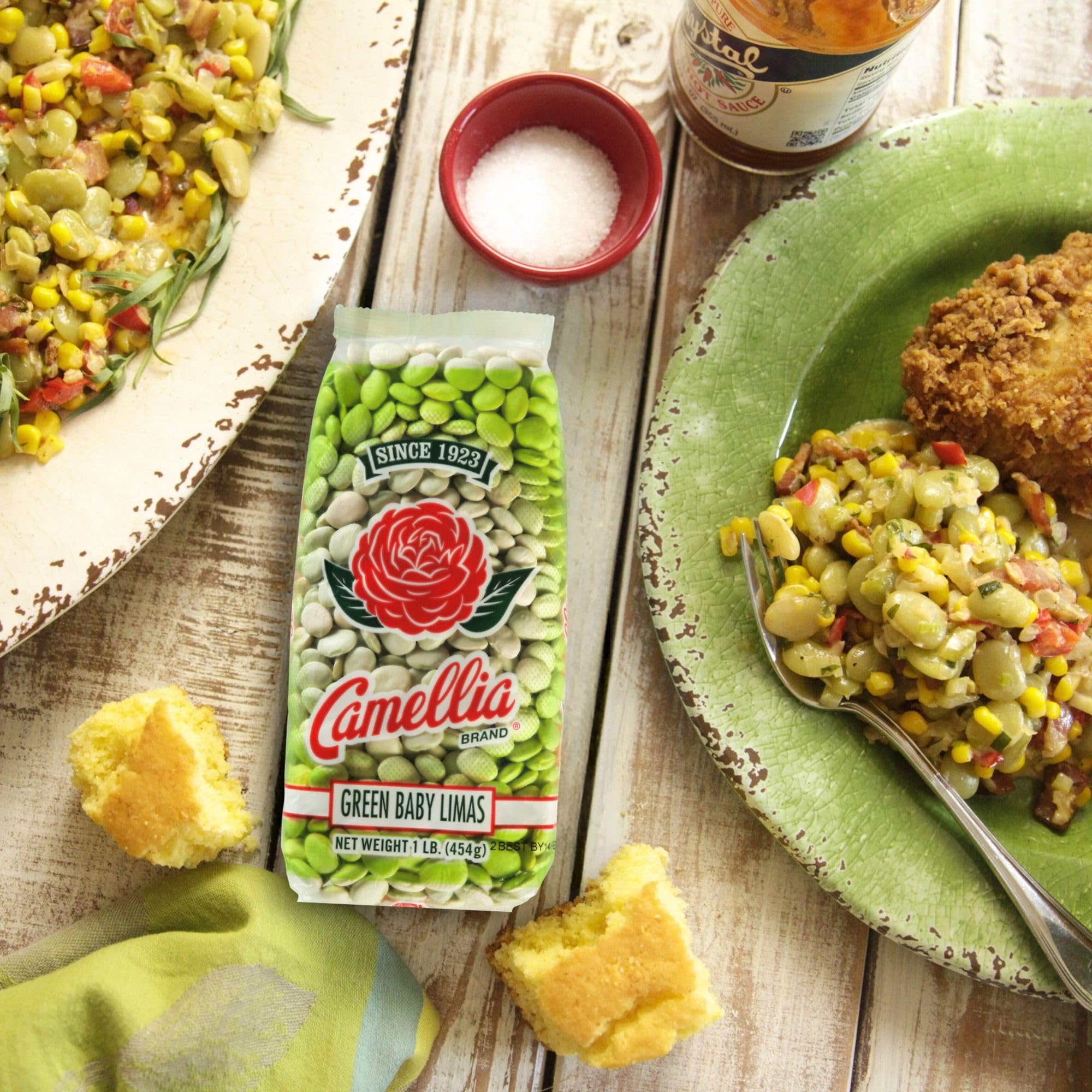 Camellia Brand dried green baby lima beans vegetarian-friendly protein source - gluten-free and non-GMO.