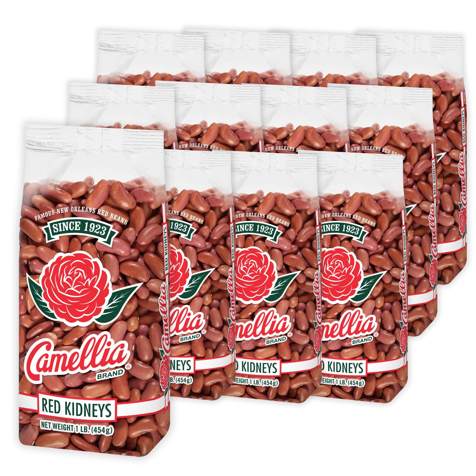 Camellia Brand dried red kidney beans in a bag, premium quality for flavorful meals.