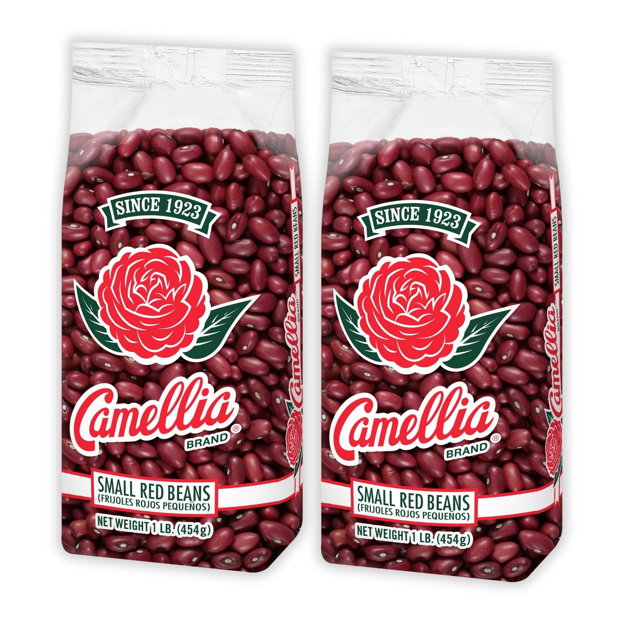 Camellia Brand dried small red beans close-up for creamy red beans and rice.
