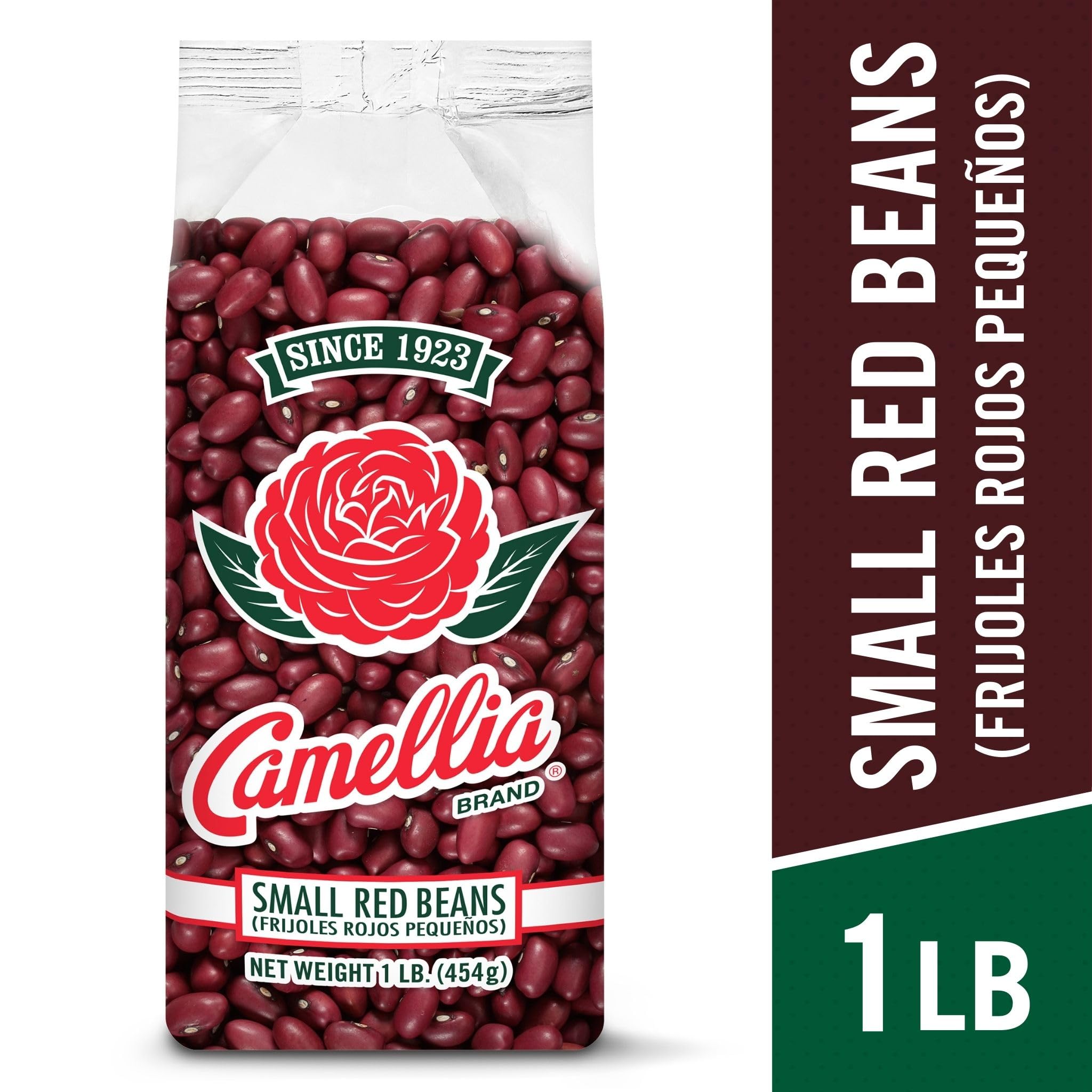 Camellia Brand dried small red beans simmering in a pot for soups and stews.