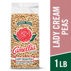 Camellia Brand Lady Cream Peas with garlic and onions on the prep board