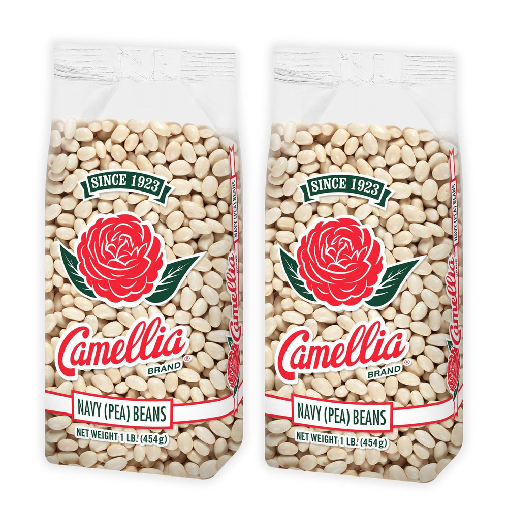 Camellia Brand Navy Beans pack front highlights quality and pack size.
