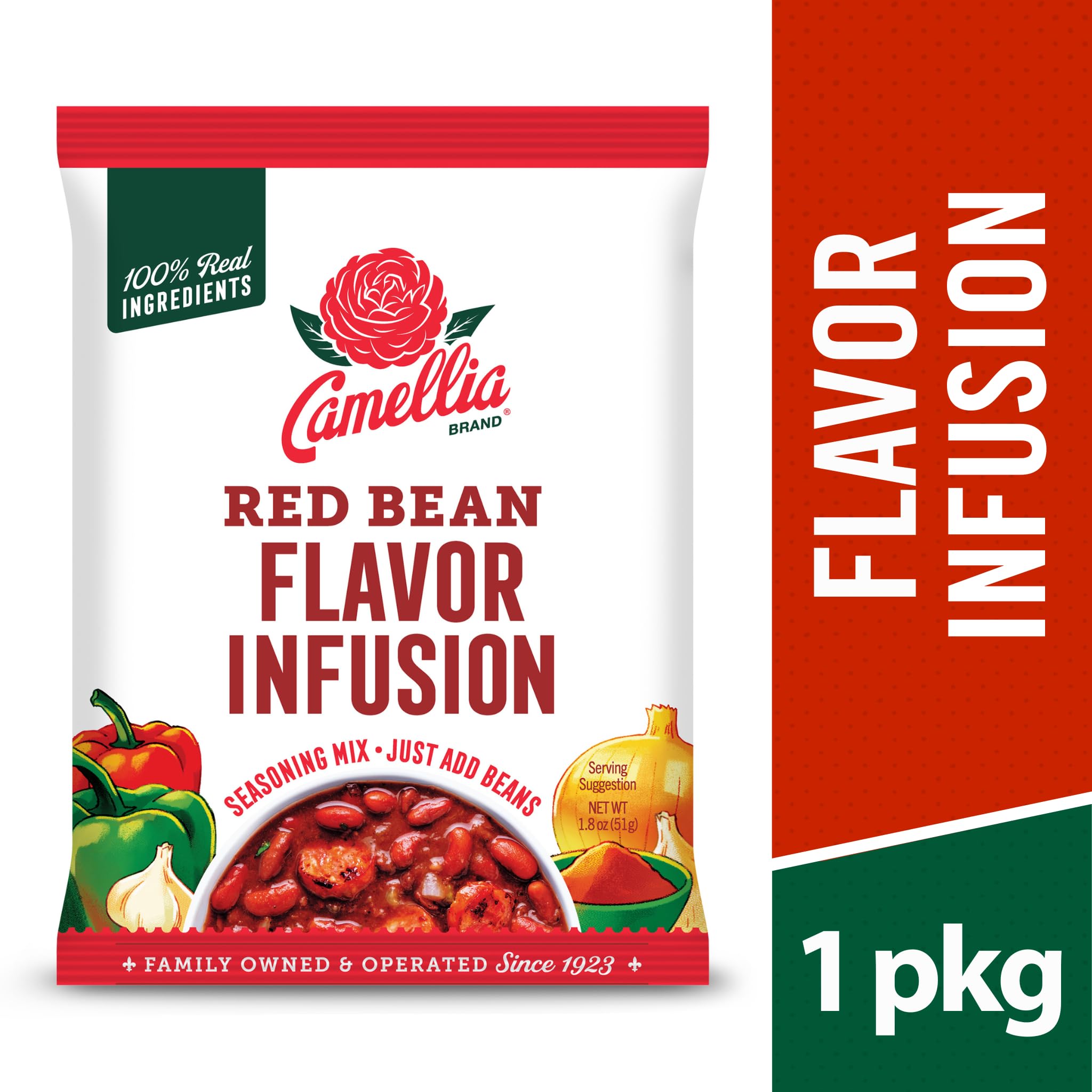 Camellia Brand Red Bean Flavor Infusion seasoning pour shows simple, one-pot red beans
