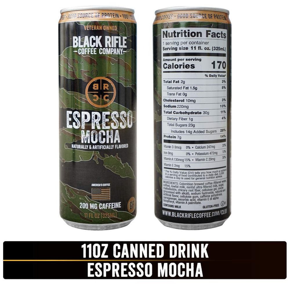 CAMEO Ready-to-Drink Espresso Mocha label close-up for premium branding.