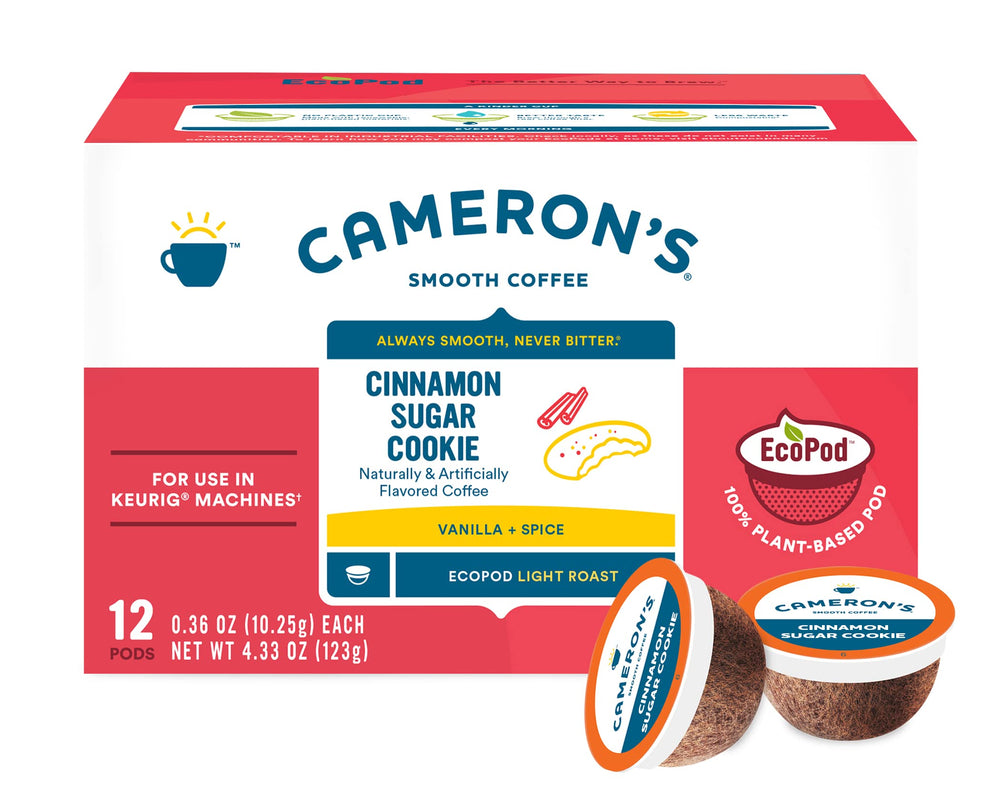 Brewing a hot cup with Cameron's Cinnamon Sugar Cookie for cozy mornings