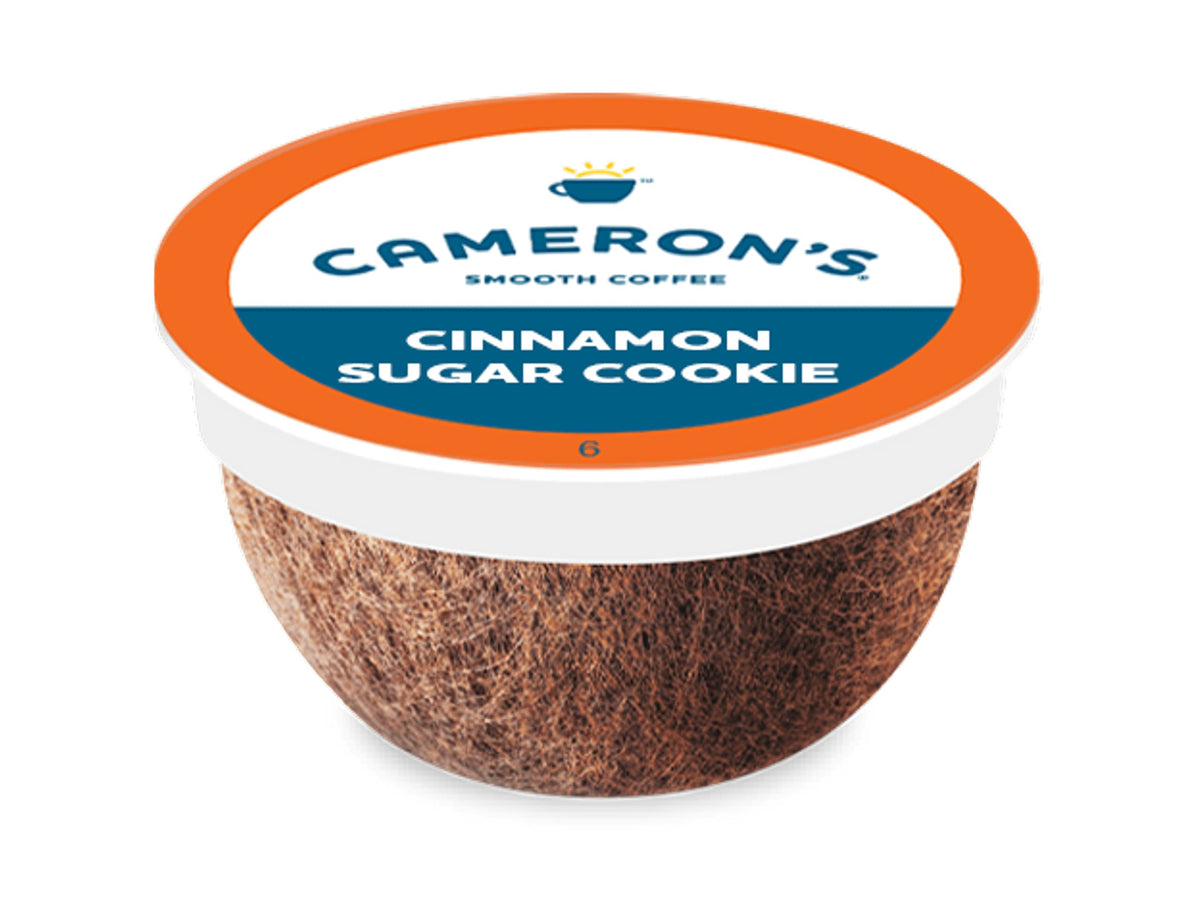 Cameron's Coffee Cinnamon Sugar Cookie pods in pack front for quick at-home brews