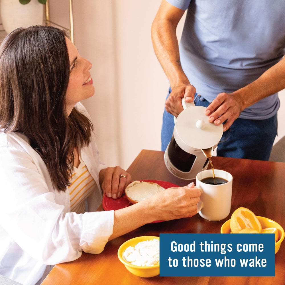 Cameron's Coffee dark roast with earthy notes in a comforting home brew.