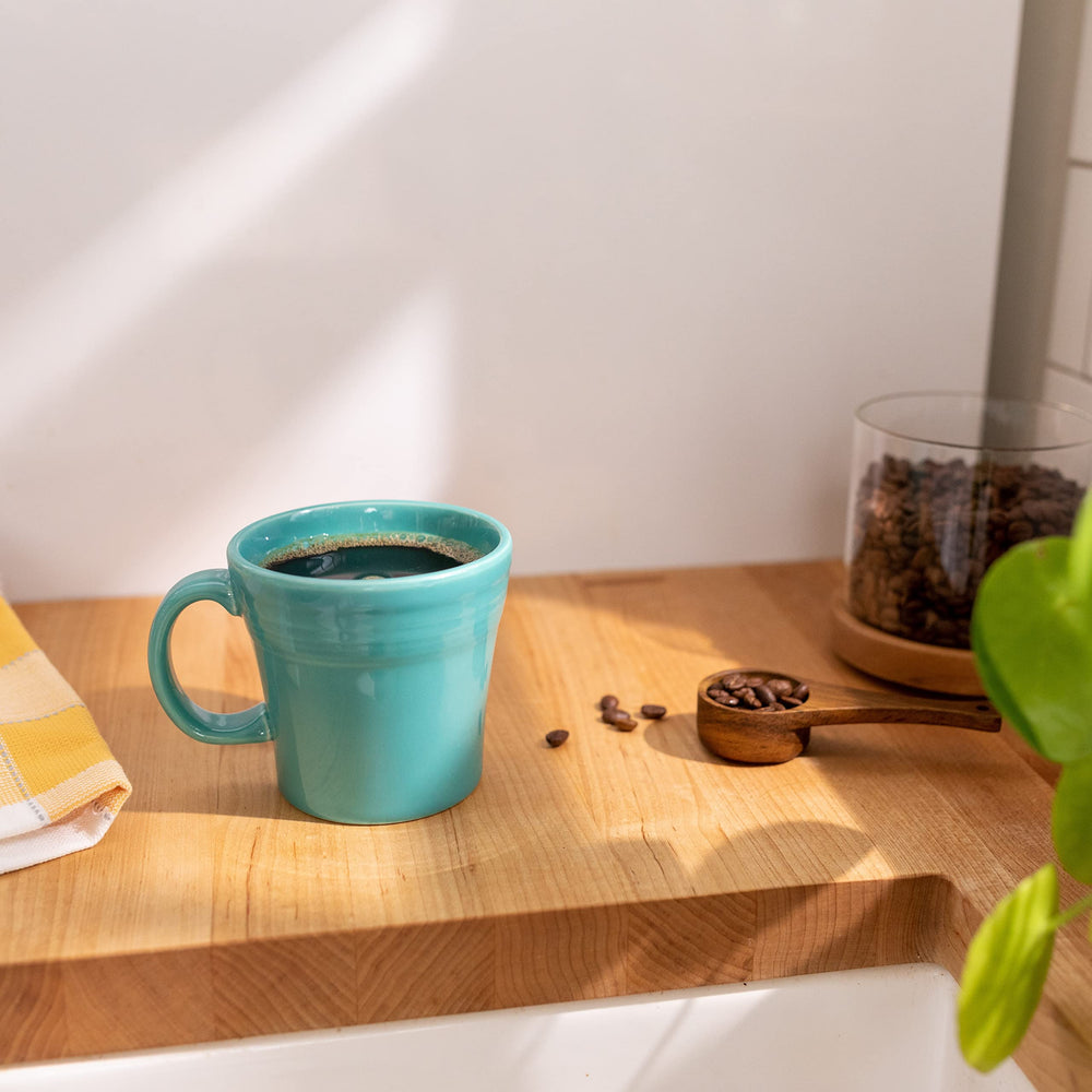 Steaming cup of Cameron's decaf breakfast blend aroma