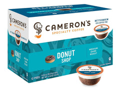 Cameron's Coffee Donut Shop Blend pods pack-6, convenient six-pack single-serve for quick mornings.