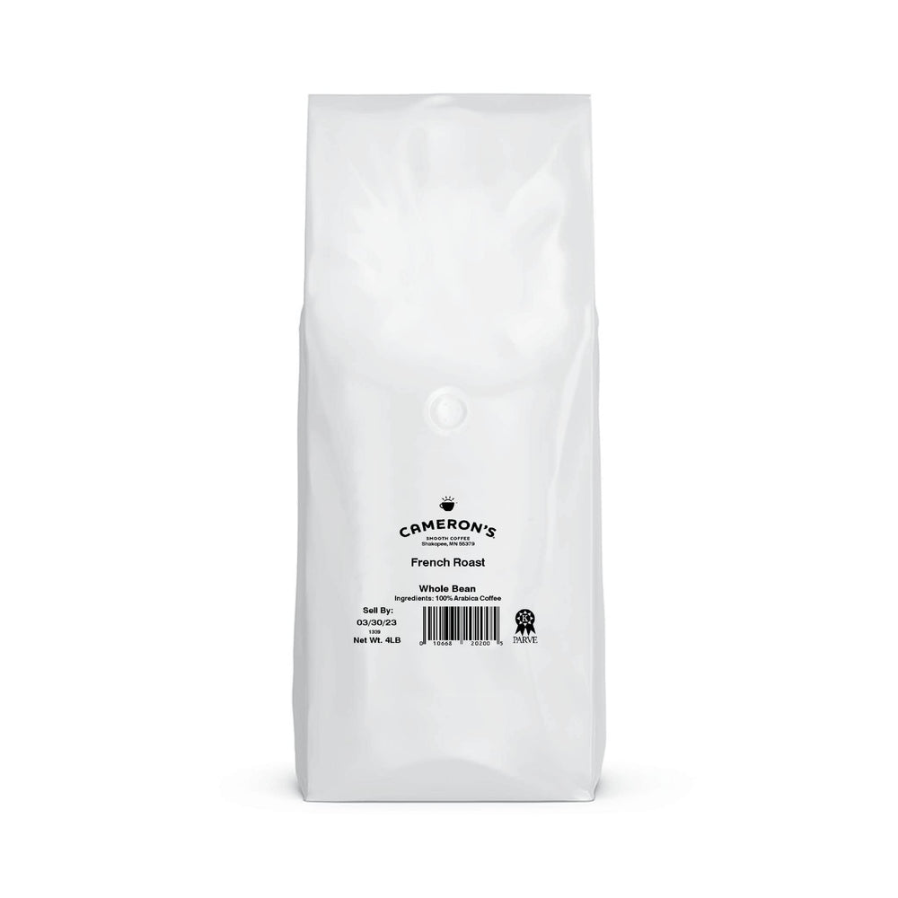 Close-up of Cameron's French Roast beans showing quality aroma