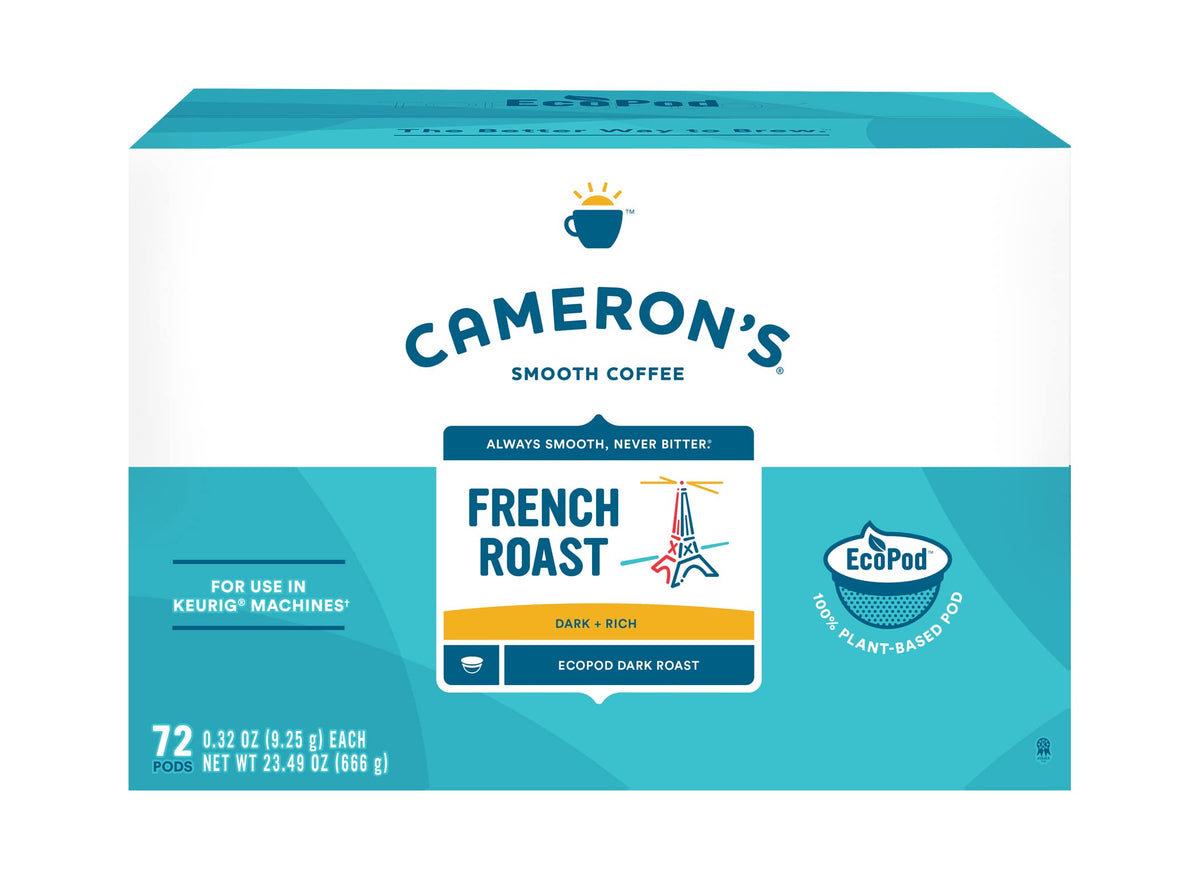 Cameron's Coffee French Roast box front for quick, ready-to-brew mornings.
