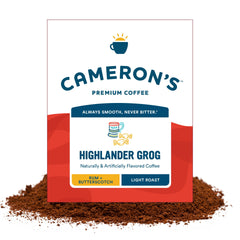 Cameron's Coffee Highlander Grog ground bag ready for everyday morning brewing.
