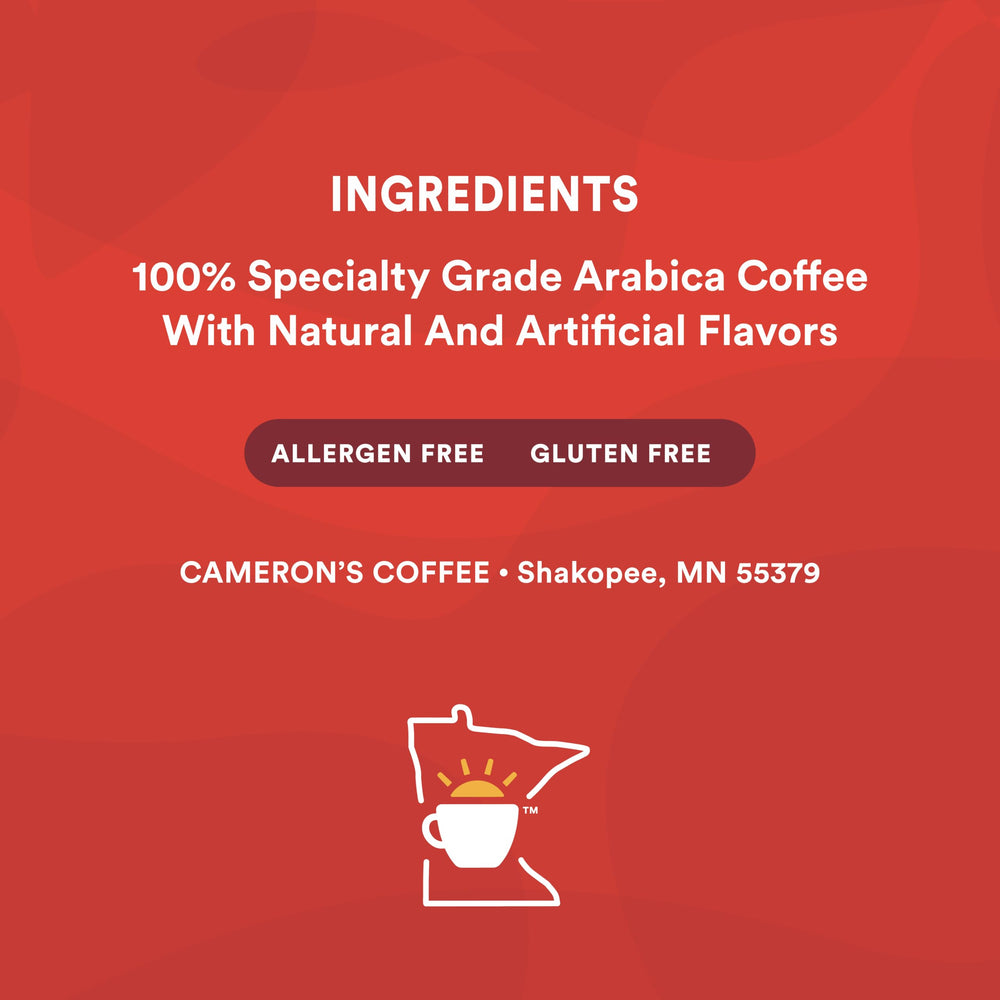Close-up on Cameron's Highlander Grog label showing flavor notes.