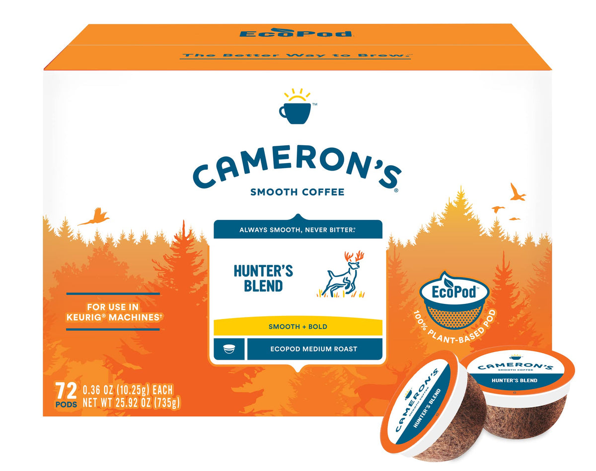 Cameron's Hunter's Blend pods pack for a smooth single-serve experience.